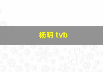 杨明 tvb